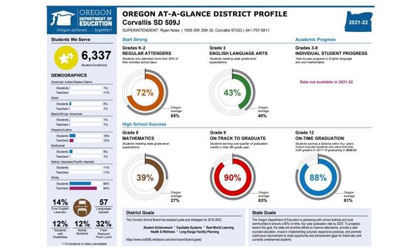 Screenshot of district at-a-glance profile