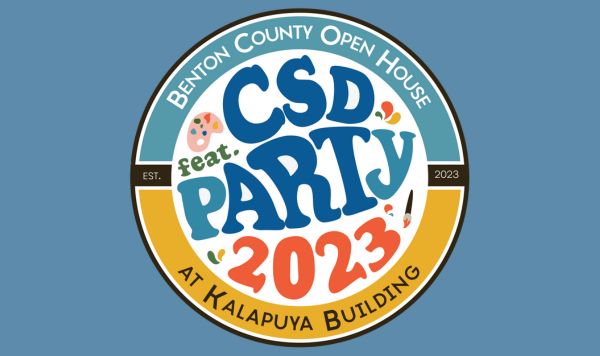 Logo: Benton County Open House featuring the CSD PARTY 2023