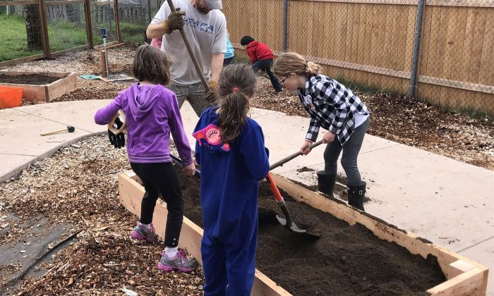 Working in Wilson Elementary garden