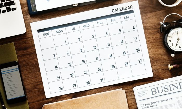 Close up of calendar with date circled